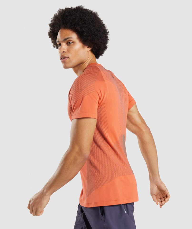 Men's Gymshark Apex Seamless T-Shirts Orange | NZ 7YNRJK